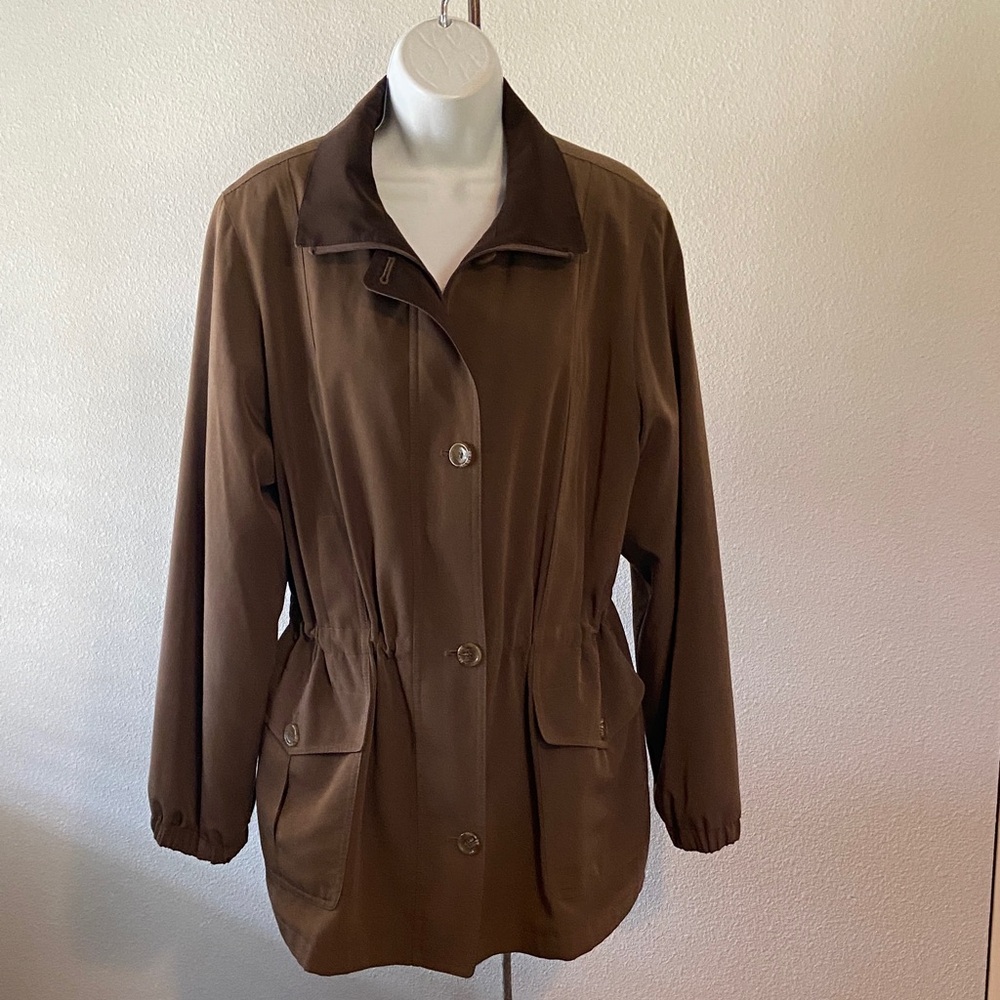 Gallery Brown Utility Jacket Drawstring Waist Siz… - image 1